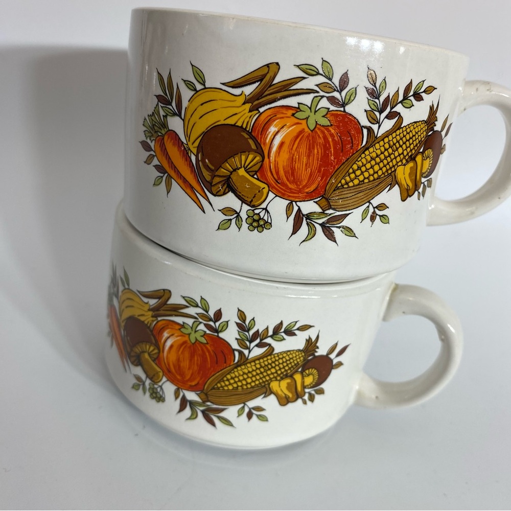 Vintage Harvest Design Ceramic Mugs